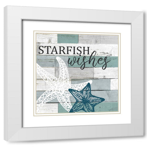 Mermaid Starfish 2 White Modern Wood Framed Art Print with Double Matting by Bailey, Ann