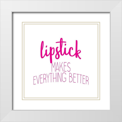 Lipstick 2 White Modern Wood Framed Art Print with Double Matting by Bailey, Ann