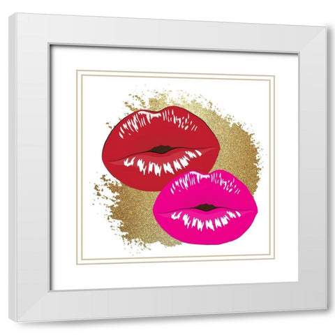 Lipstick 3 White Modern Wood Framed Art Print with Double Matting by Bailey, Ann