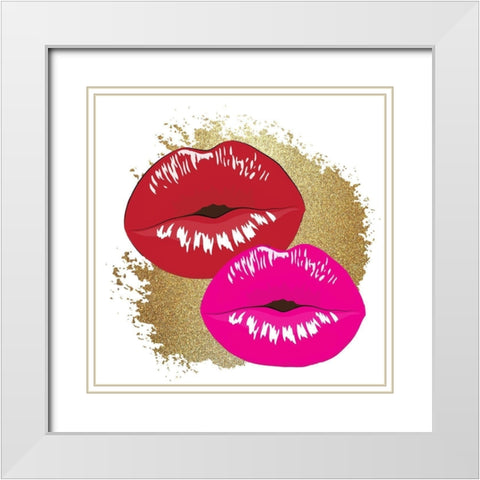 Lipstick 3 White Modern Wood Framed Art Print with Double Matting by Bailey, Ann
