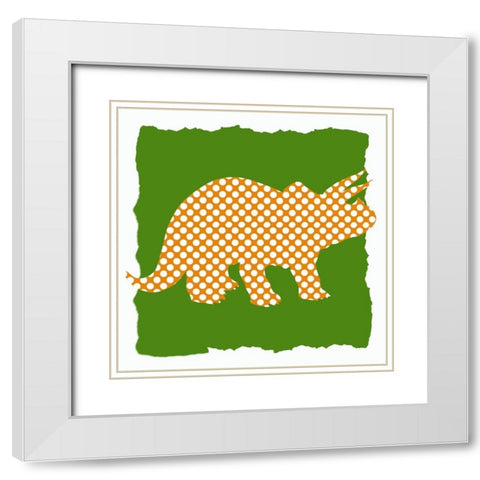 Dinosaurs 1 White Modern Wood Framed Art Print with Double Matting by Bailey, Ann