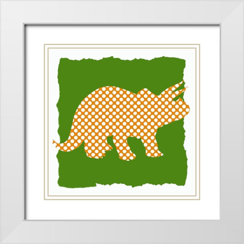 Dinosaurs 1 White Modern Wood Framed Art Print with Double Matting by Bailey, Ann