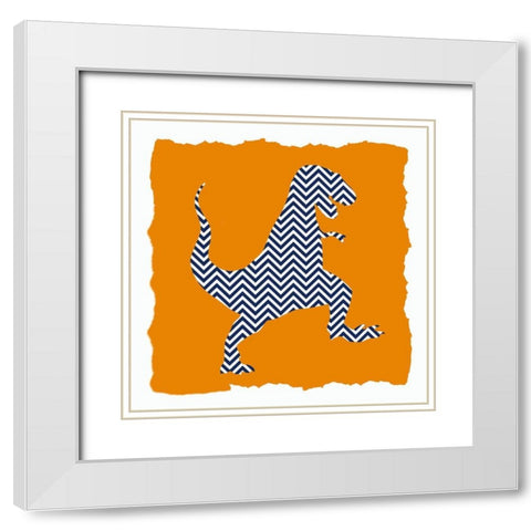 Dinosaurs 2 White Modern Wood Framed Art Print with Double Matting by Bailey, Ann