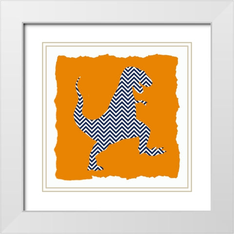 Dinosaurs 2 White Modern Wood Framed Art Print with Double Matting by Bailey, Ann