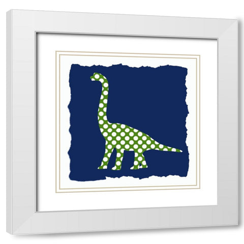 Dinosaurs 3 White Modern Wood Framed Art Print with Double Matting by Bailey, Ann