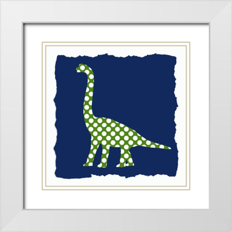 Dinosaurs 3 White Modern Wood Framed Art Print with Double Matting by Bailey, Ann