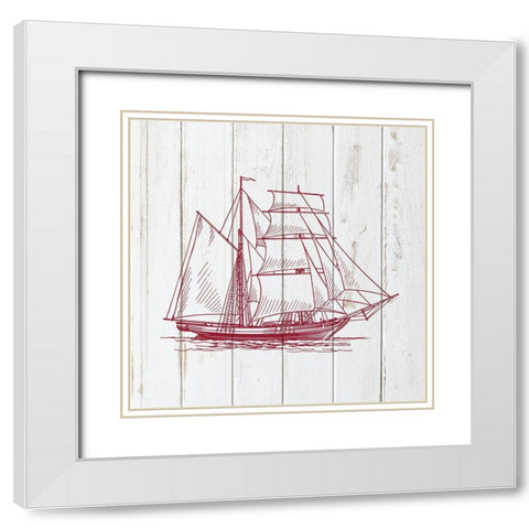 Sail Away 3 White Modern Wood Framed Art Print with Double Matting by Bailey, Ann