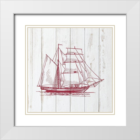 Sail Away 3 White Modern Wood Framed Art Print with Double Matting by Bailey, Ann