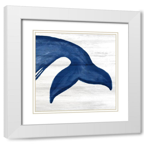 Whale Tails 3 White Modern Wood Framed Art Print with Double Matting by Bailey, Ann