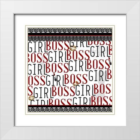 Girl Boss White Modern Wood Framed Art Print with Double Matting by Bailey, Ann