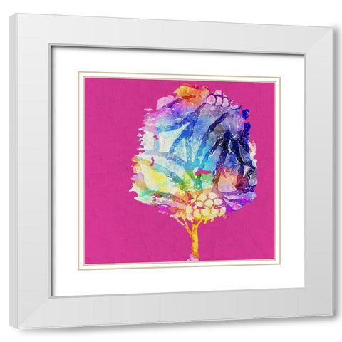 Painted Tree 2 White Modern Wood Framed Art Print with Double Matting by Bailey, Ann