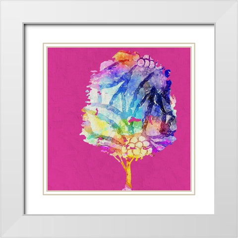 Painted Tree 2 White Modern Wood Framed Art Print with Double Matting by Bailey, Ann