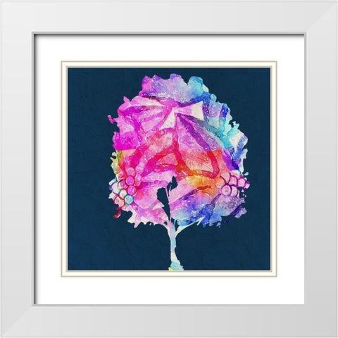Painted Tree 3 White Modern Wood Framed Art Print with Double Matting by Bailey, Ann
