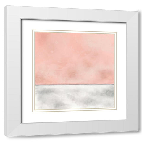 Pink Sunset White Modern Wood Framed Art Print with Double Matting by Bailey, Ann