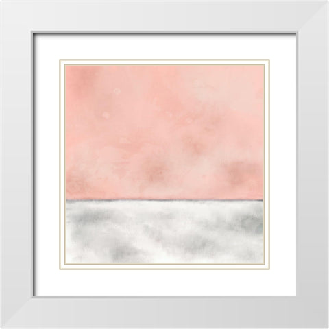 Pink Sunset White Modern Wood Framed Art Print with Double Matting by Bailey, Ann