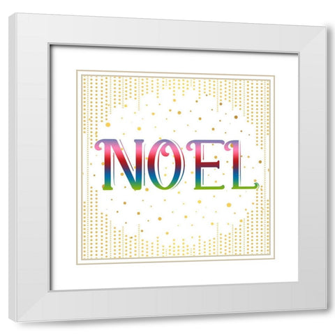 NOEL Colorful White Modern Wood Framed Art Print with Double Matting by Bailey, Ann