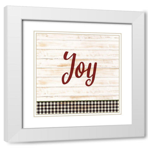 Joy Plaid White Modern Wood Framed Art Print with Double Matting by Bailey, Ann