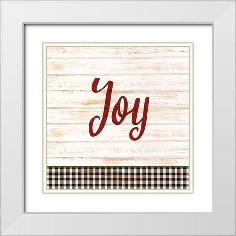 Joy Plaid White Modern Wood Framed Art Print with Double Matting by Bailey, Ann