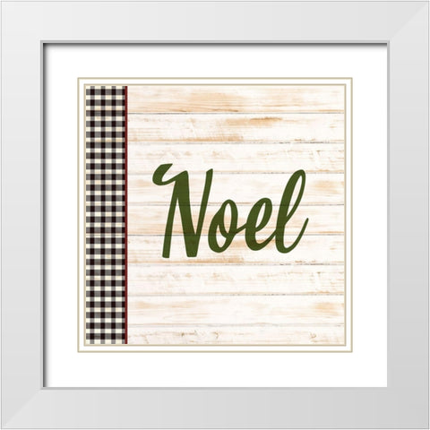 Noel Plaid White Modern Wood Framed Art Print with Double Matting by Bailey, Ann