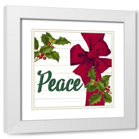 Peace Bow White Modern Wood Framed Art Print with Double Matting by Bailey, Ann