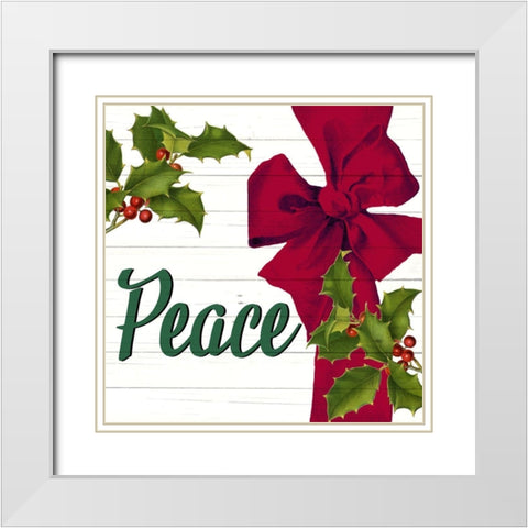 Peace Bow White Modern Wood Framed Art Print with Double Matting by Bailey, Ann