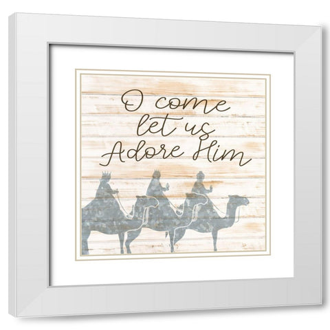 Wise Men Adore White Modern Wood Framed Art Print with Double Matting by Bailey, Ann