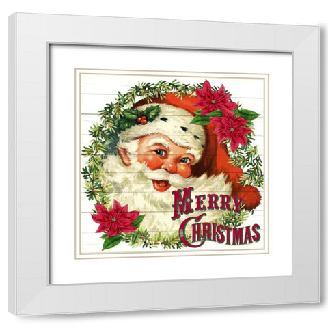 Santa Christmas White Modern Wood Framed Art Print with Double Matting by Bailey, Ann