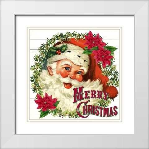 Santa Christmas White Modern Wood Framed Art Print with Double Matting by Bailey, Ann