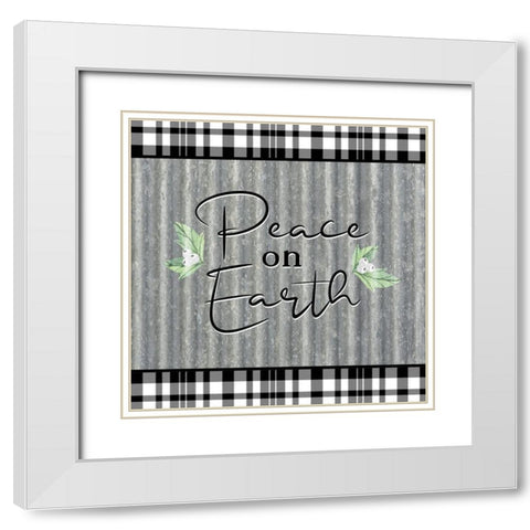 Peace on Earth Galvanized White Modern Wood Framed Art Print with Double Matting by Bailey, Ann