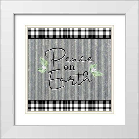 Peace on Earth Galvanized White Modern Wood Framed Art Print with Double Matting by Bailey, Ann
