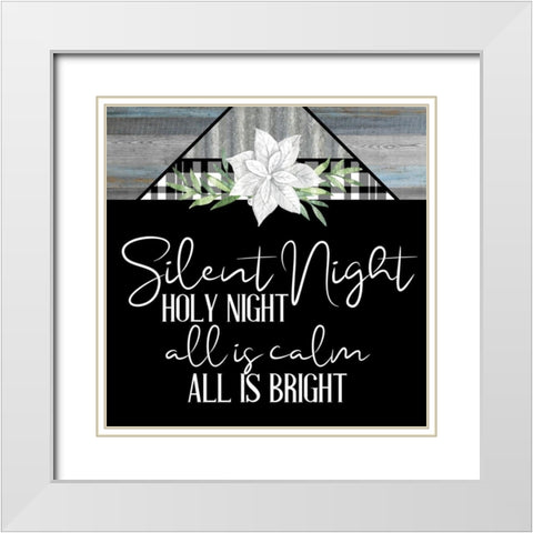 Silent Night Holy Night White Modern Wood Framed Art Print with Double Matting by Bailey, Ann