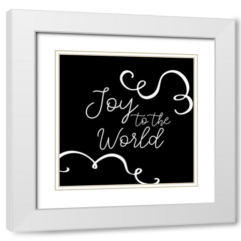 Joy to the World White Modern Wood Framed Art Print with Double Matting by Bailey, Ann