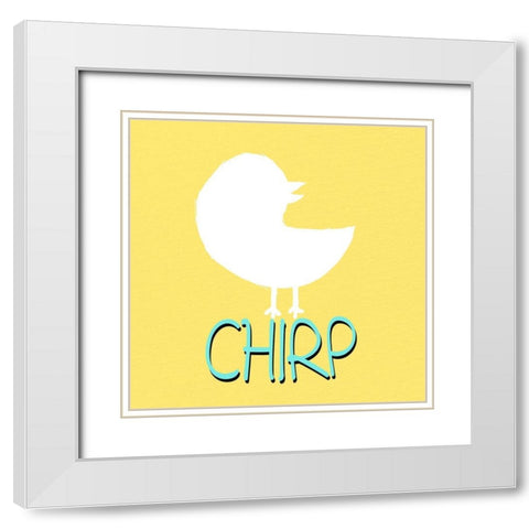 Chirp White Modern Wood Framed Art Print with Double Matting by Bailey, Ann