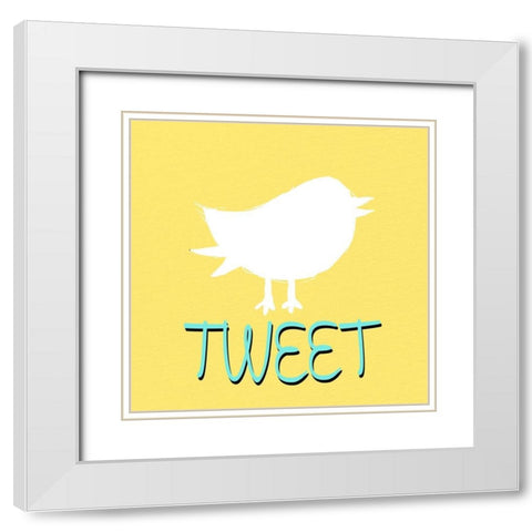 Tweet White Modern Wood Framed Art Print with Double Matting by Bailey, Ann