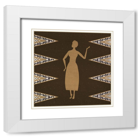 Woman 3 White Modern Wood Framed Art Print with Double Matting by Bailey, Ann