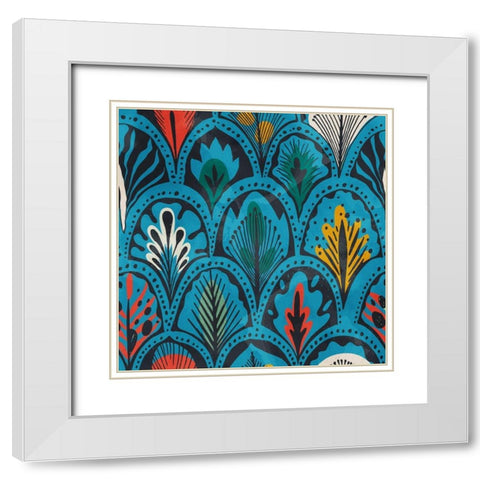 Feather Pattern 2 White Modern Wood Framed Art Print with Double Matting by Bailey, Ann