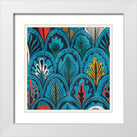Feather Pattern 2 White Modern Wood Framed Art Print with Double Matting by Bailey, Ann