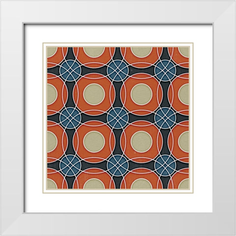 Circle Pattern White Modern Wood Framed Art Print with Double Matting by Bailey, Ann