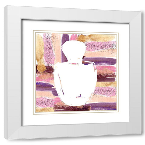 Perfume Silhouette 1 White Modern Wood Framed Art Print with Double Matting by Bailey, Ann