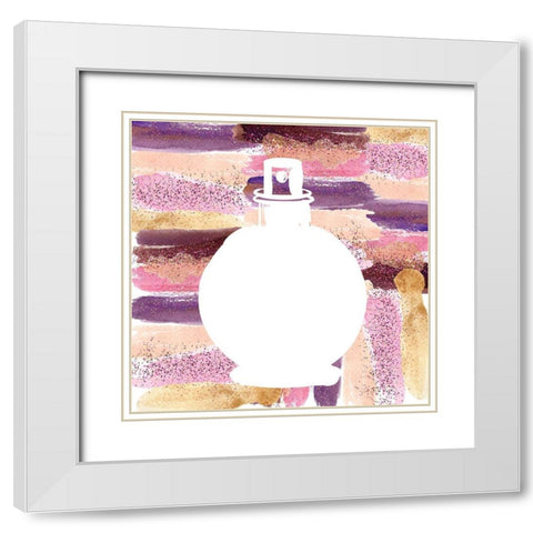 Perfume Silhouette 2 White Modern Wood Framed Art Print with Double Matting by Bailey, Ann