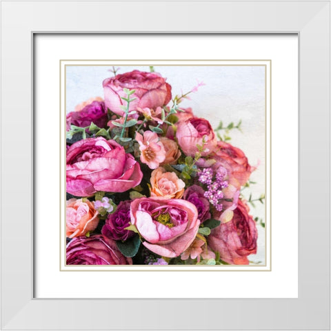 Flora White Modern Wood Framed Art Print with Double Matting by Bailey, Ann