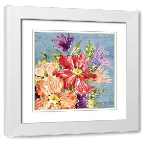 On Blue White Modern Wood Framed Art Print with Double Matting by Bailey, Ann