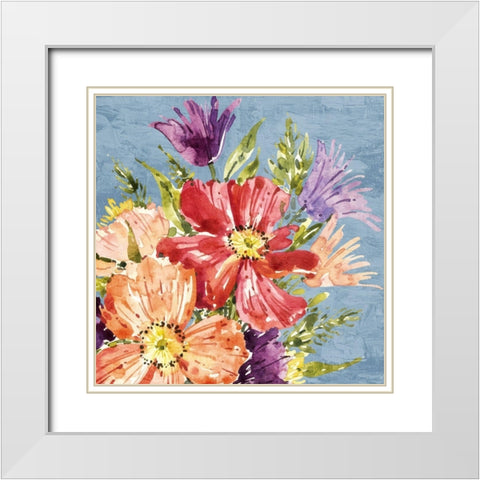 On Blue White Modern Wood Framed Art Print with Double Matting by Bailey, Ann