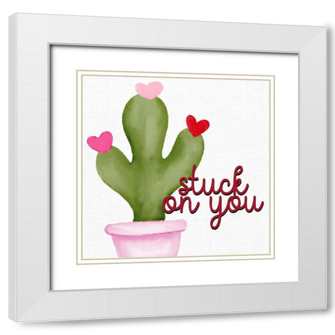 Stuck on You White Modern Wood Framed Art Print with Double Matting by Bailey, Ann