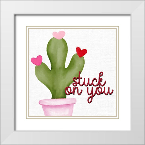 Stuck on You White Modern Wood Framed Art Print with Double Matting by Bailey, Ann