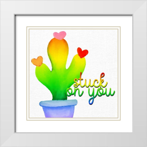 Stuck on You 2 White Modern Wood Framed Art Print with Double Matting by Bailey, Ann