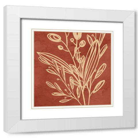 Fall Botanicals 2 White Modern Wood Framed Art Print with Double Matting by Bailey, Ann