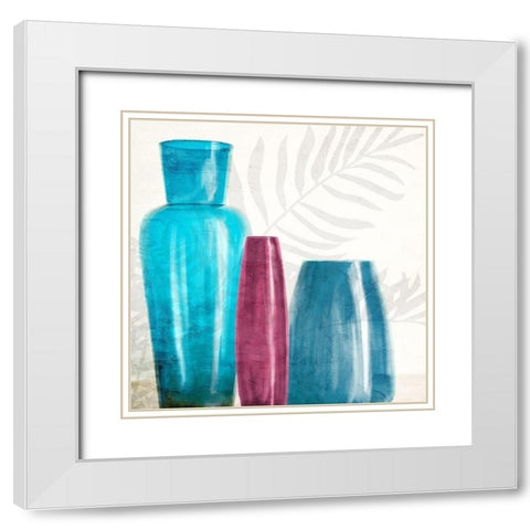 Sea Glass Three White Modern Wood Framed Art Print with Double Matting by Bailey, Ann
