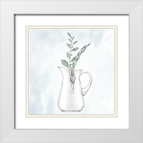 Glass Vase 1 White Modern Wood Framed Art Print with Double Matting by Bailey, Ann