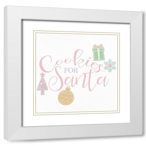 Cookies For Santa White Modern Wood Framed Art Print with Double Matting by Bailey, Ann